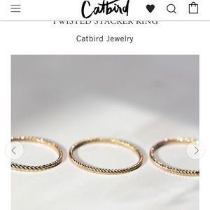 Catbird Twisted Stacker in Yellow Gold